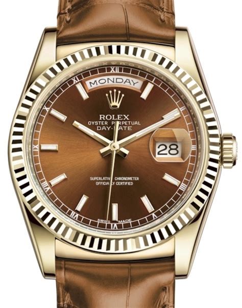 rolex day date on leather strap